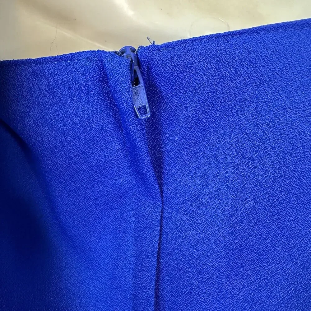 Vintage La Belle Fashion Inc USA Royal Blue 80s Peplum Dress Women's 11